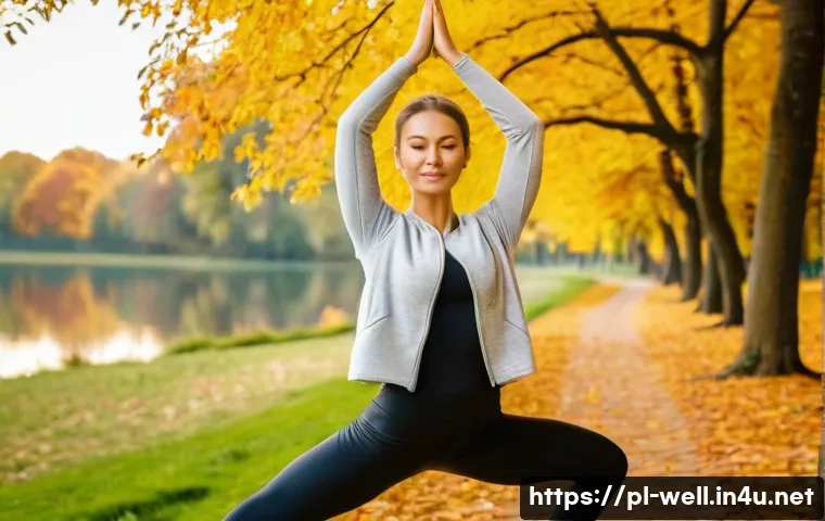 웰빙코디네이터와 라이프 코칭 - **"Holistic Wellness Journey in a Polish Autumn Park"**
A serene, medium shot of a young woman (...