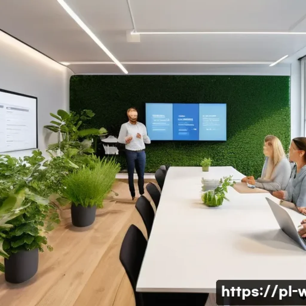 웰빙코디네이터와 직업 변화의 기회 - A modern office scene in Poland showing a diverse team of professionals engaged in a wellbeing works...