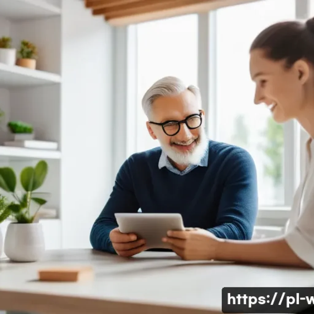 웰빙코디네이터와 고객 건강 개선 사례 - A warm and inviting scene of a well-being coordinator consulting with a Polish adult client in a mod...