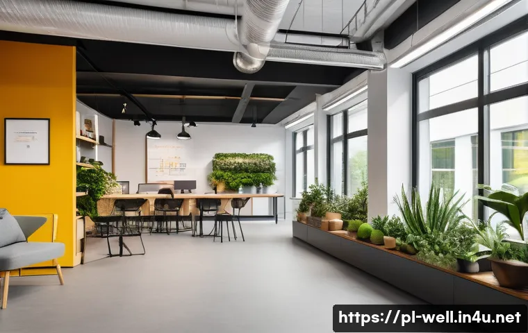 웰빙코디네이터와 헬스케어 스타트업 - A modern open-plan office scene in Poland featuring diverse employees engaging in a relaxed group di...