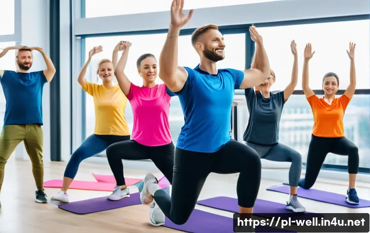웰빙코디네이터와 건강 캠페인 실행 - A modern corporate wellness event scene in a bright, spacious office environment in Poland, featurin...