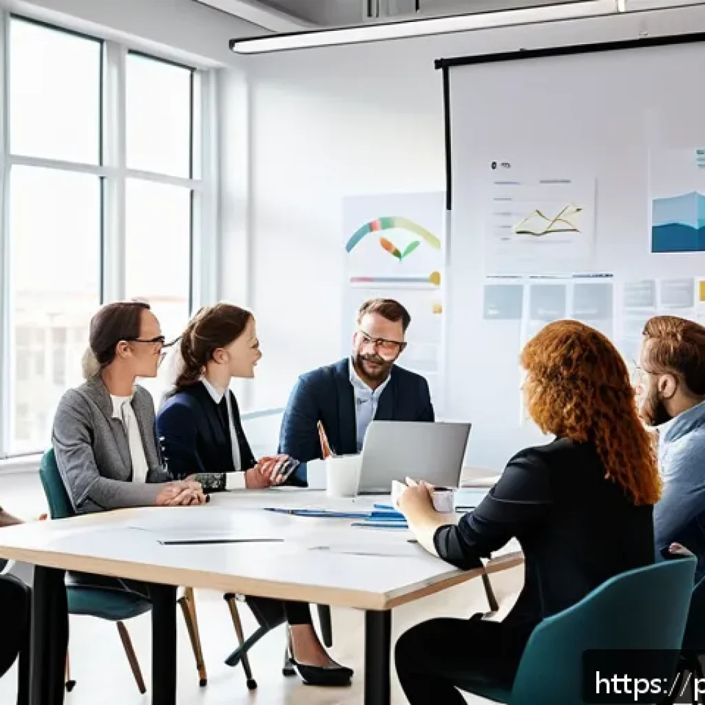 웰빙코디네이터 자격시험 후기 - A professional Polish office environment featuring a Wellbeing Coordinator conducting a group worksh...