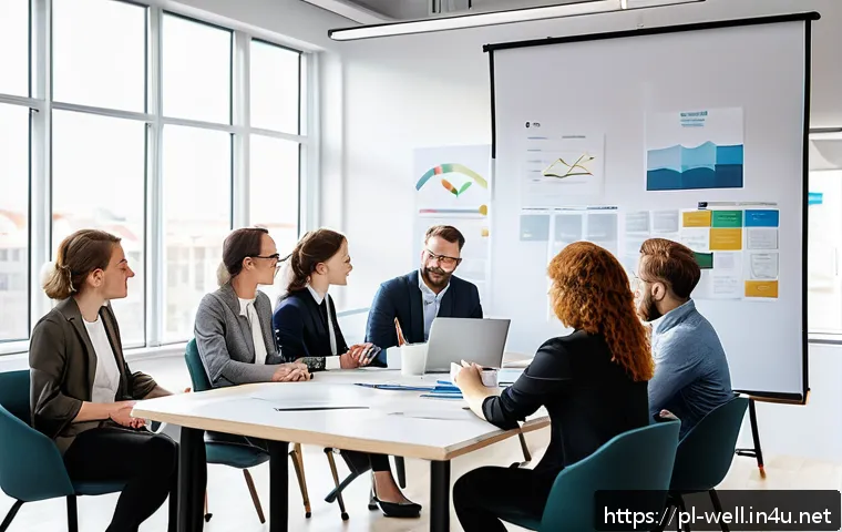 웰빙코디네이터 자격시험 후기 - A professional Polish office environment featuring a Wellbeing Coordinator conducting a group worksh...