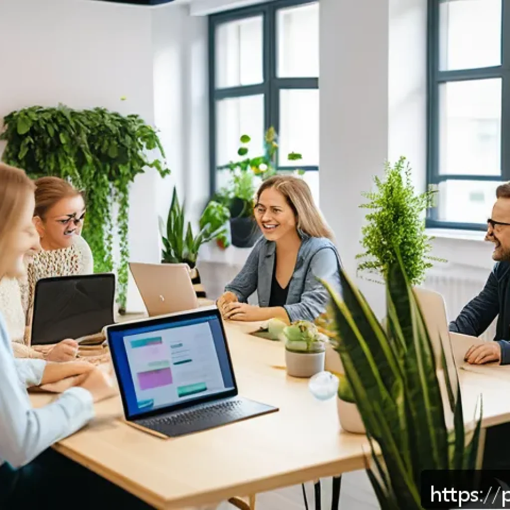 웰빙코디네이터와 심리 웰빙 프로그램 - A cozy office space in a modern Polish company during daytime, featuring a diverse group of employee...