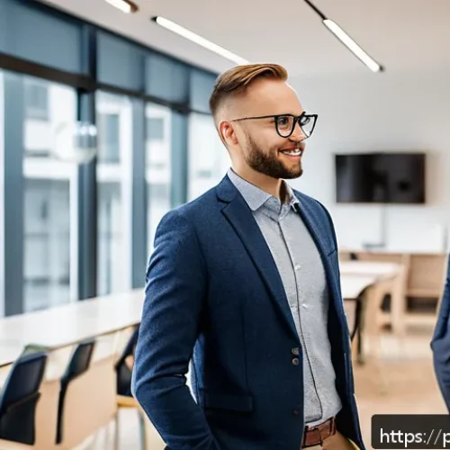 Home 32 웰빙코디네이터와 고객 신뢰 구축 방법 - A professional well-being coordinator engaging in an empathetic conversation with diverse office emp...